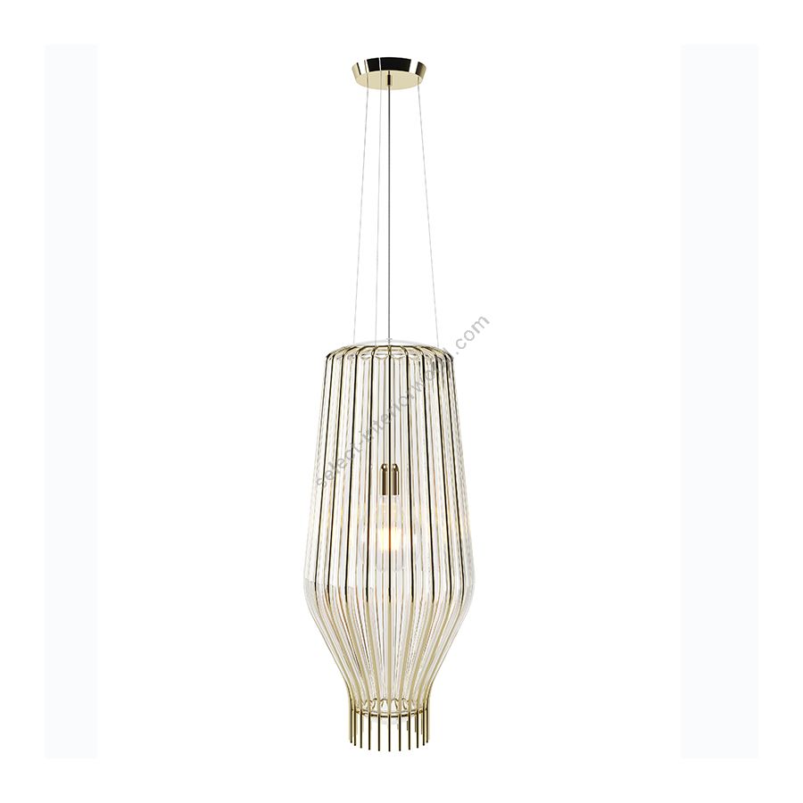 Gold finish, transparent glass lamp