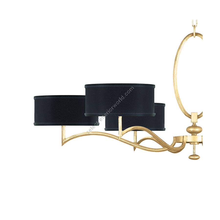 Gold Leaf / Black Fabric & Gold Inner Lining Shades - 771740-34