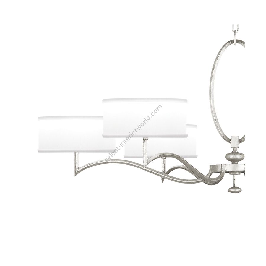 Silver Leaf / White Fabric Shades - 771740-41