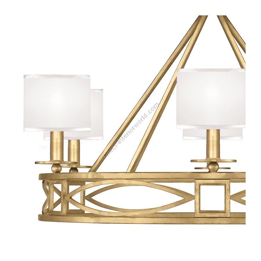 Gold Leaf / White Fabric Shades - 887640-310