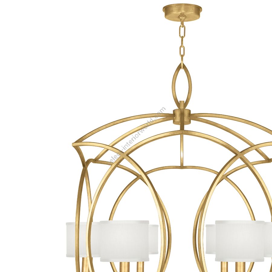 Gold Leaf / White Fabric Shades - 889840-310