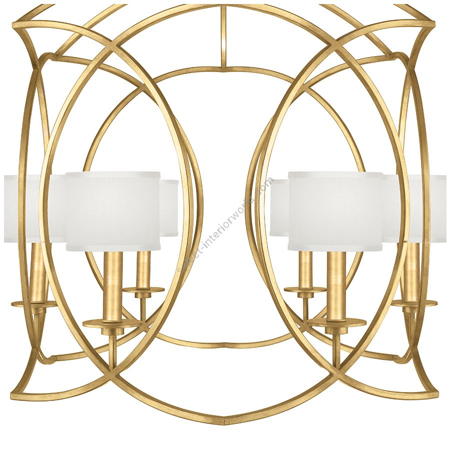 Gold Leaf / White Fabric Shades - 889840-310