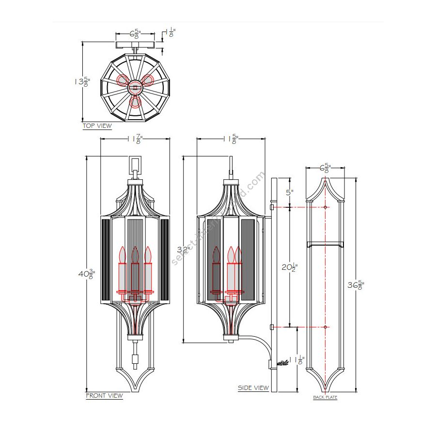 Bristol 40.4″ Outdoor Wall Mount - 900281