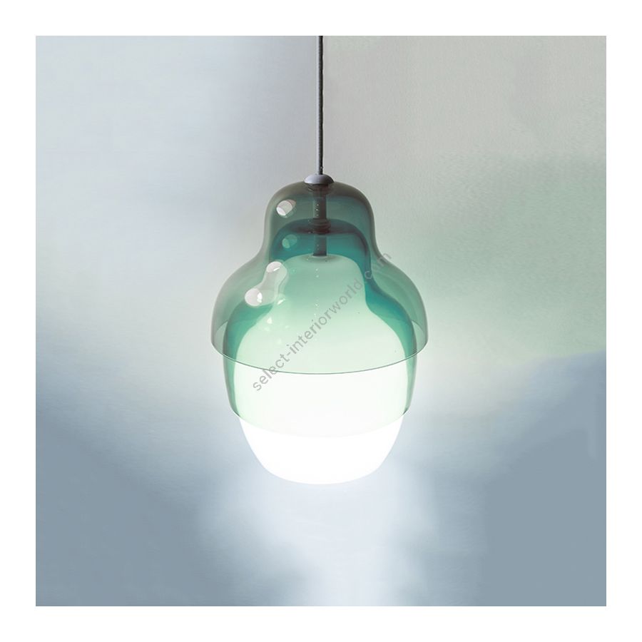 Suspension lamp / Blue glass diffuser
