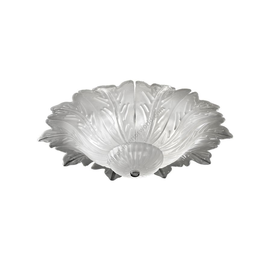 Ceiling Lamp / Shiny Nickel finish / Transparent Etched glass