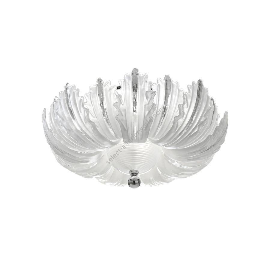 Ceiling light / Etched glass / Shiny Nickel finish