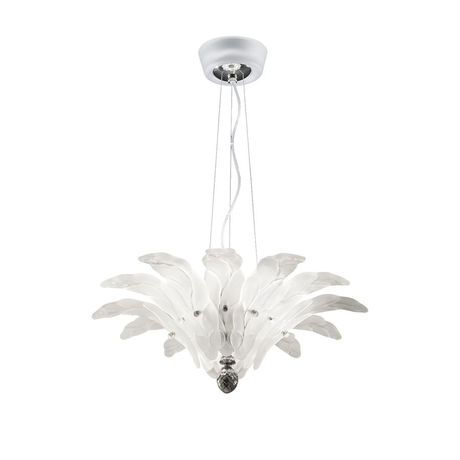Pendant lamp / Shiny Nickel finish / Etched glass type