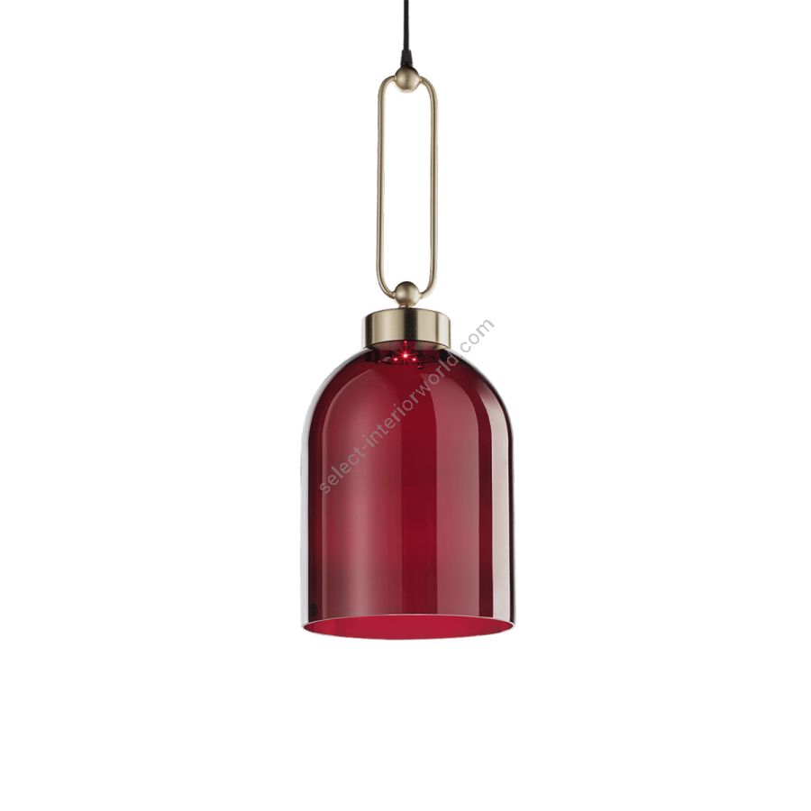 Pendant lamp / Brushed Gold finish / Red glass