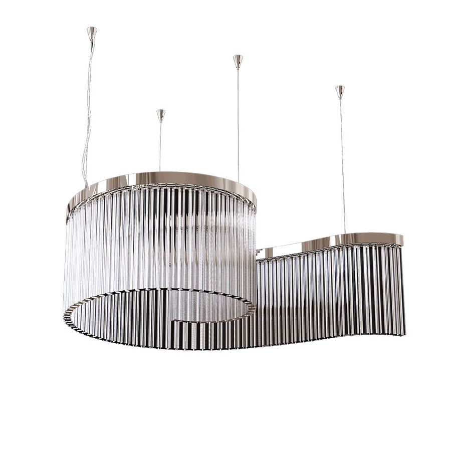 Pendant lamp / Chrome finish / Transparent glass