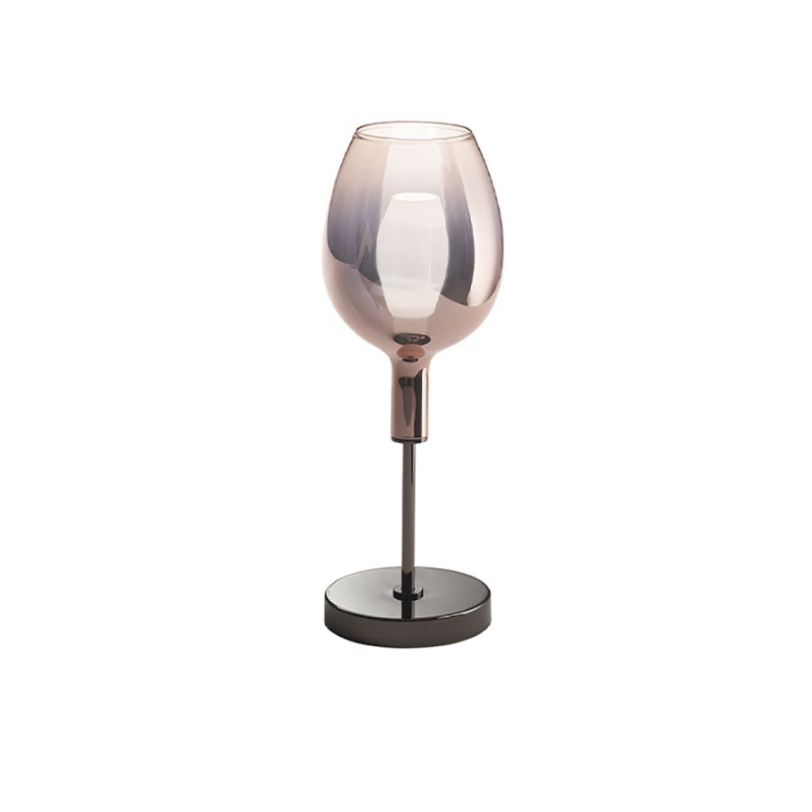 Cordless table lamp / Shiny pink gold coating glass