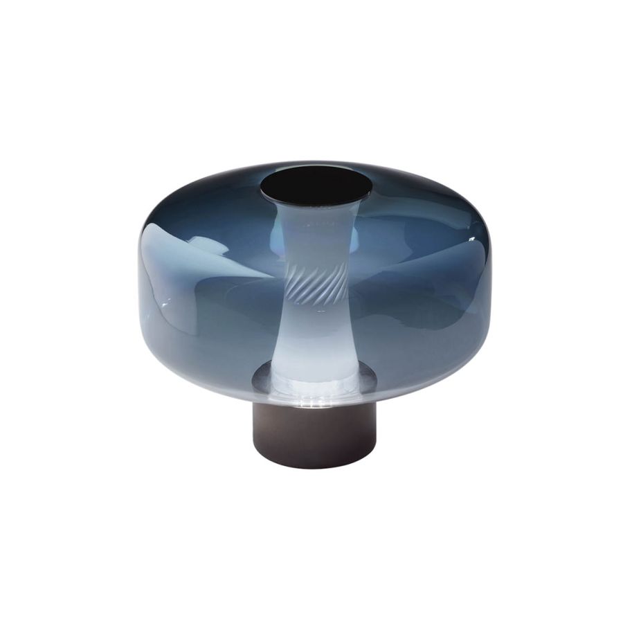 Table lamp / Blue shaded glass