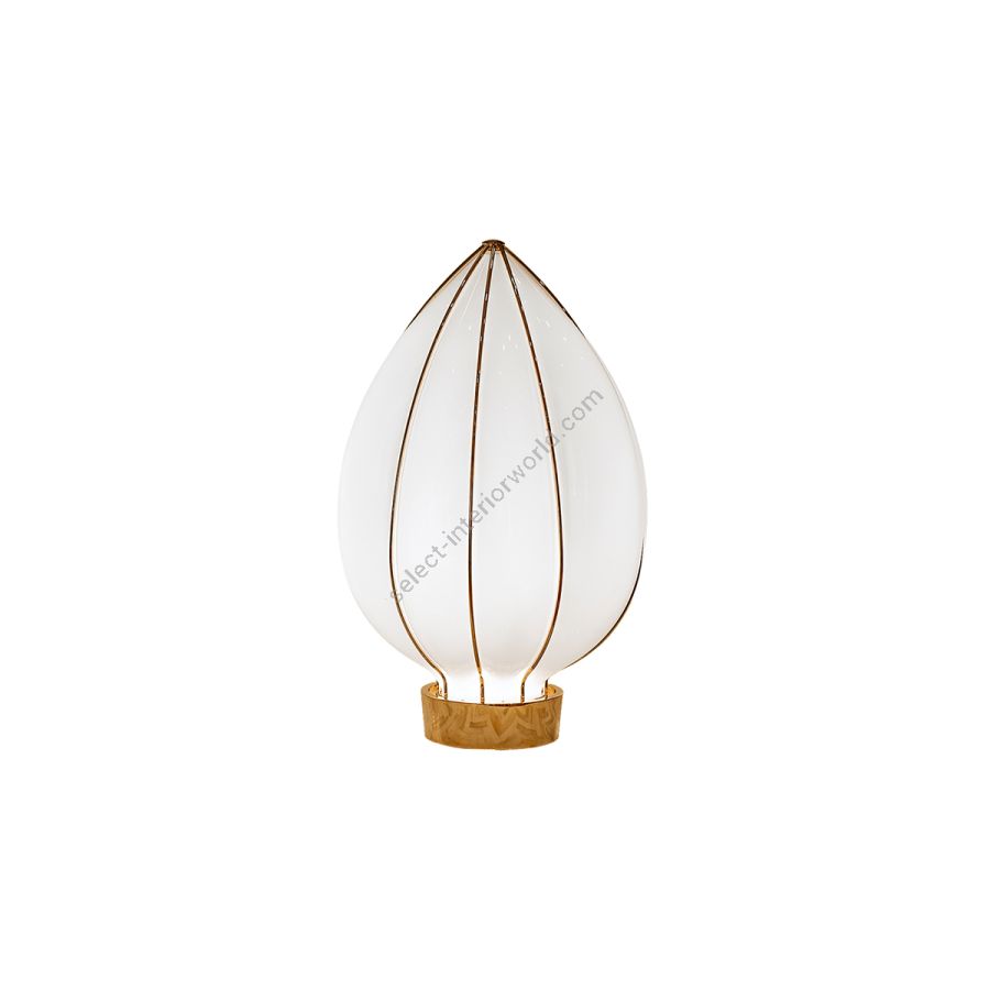 Table lamp / Light Gold finish / White glass