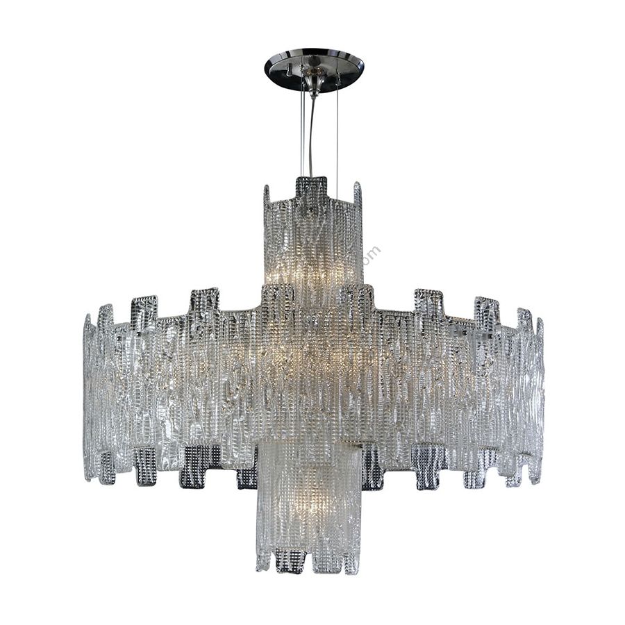 Pendant lamp / Polished Chrome finish / Transparent glass
