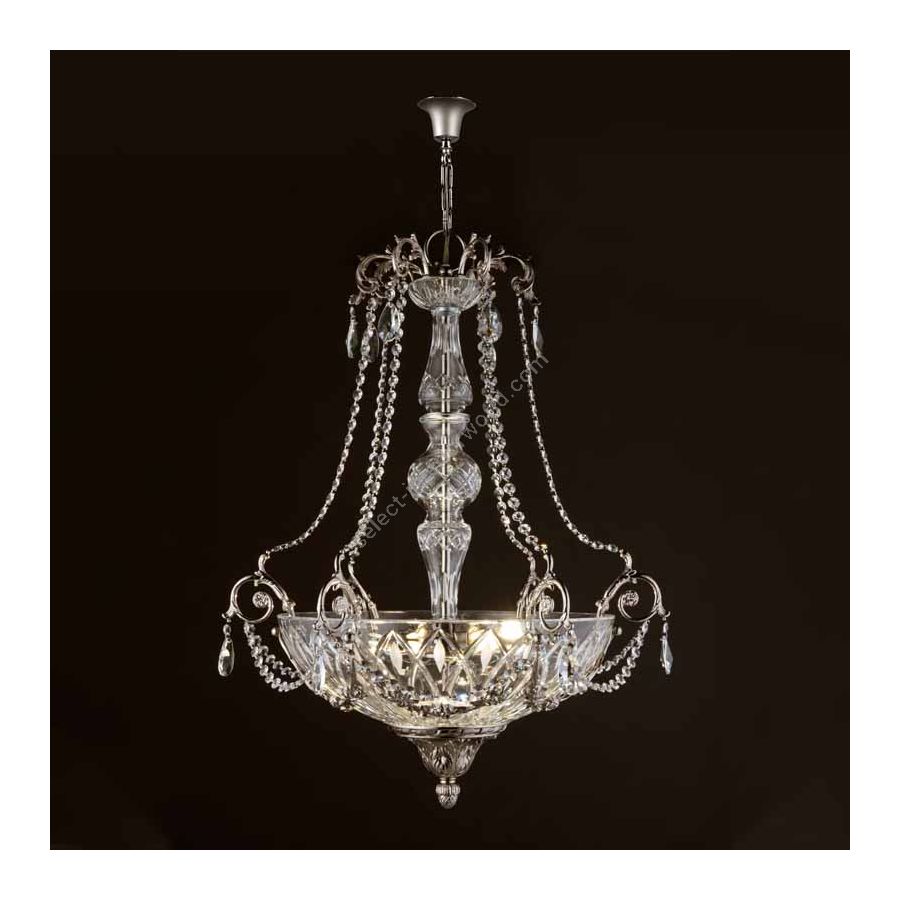 Chandelier / Polished nickel finish / Italian hand cut crystal
