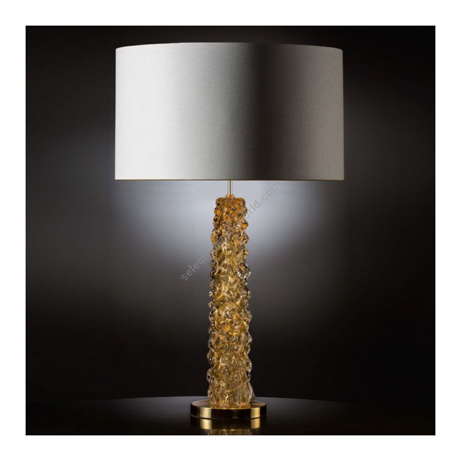 Gold Glass / With Beige Plain lampshade