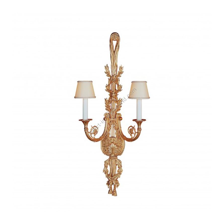 French Gold Finish / With plain white lamp shade