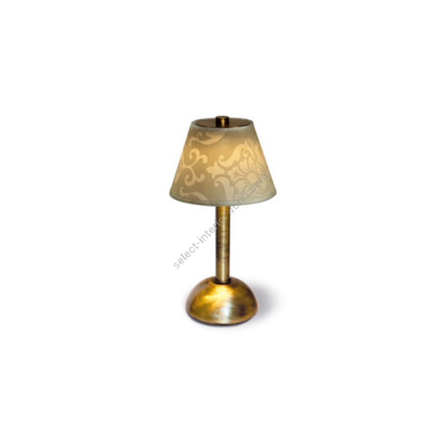 Rechargeable table lamp / Brushed bronze finish / Royal Avorio lampshade colour