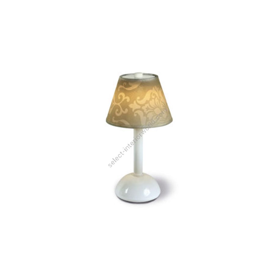 Rechargeable table lamp / White painted finish / Royal Avorio lampshade colour