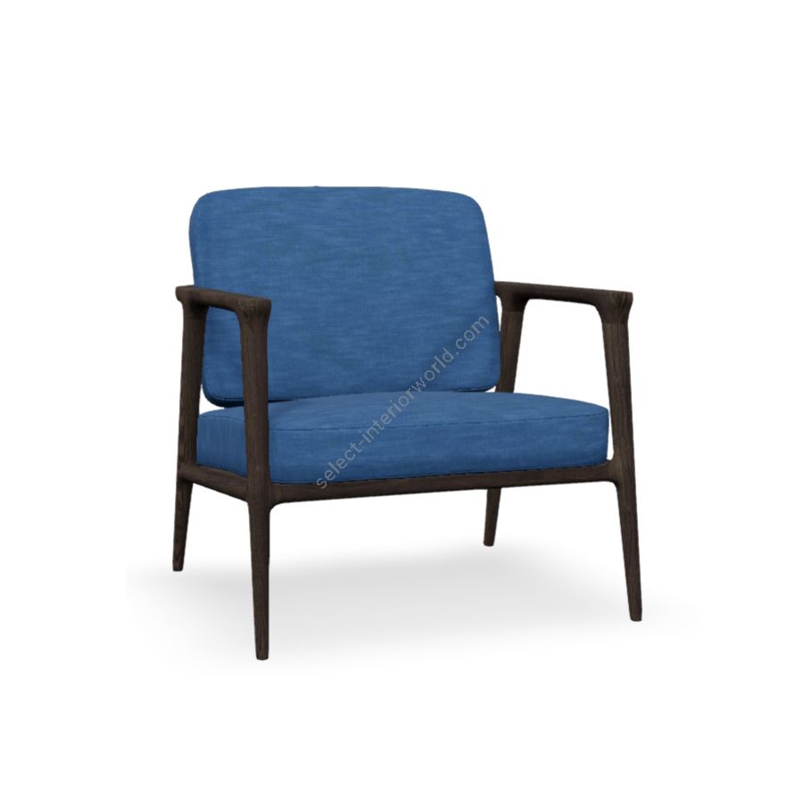 Lounge chair / Oak Stained Wenge finish / Light Wash (Denim) upholstery