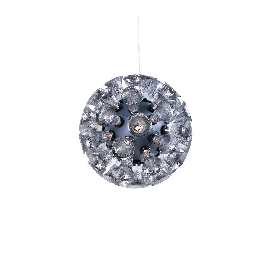 Suspension lamp / Metallic Grey finish / Size (HxWxD) cm.: 61 (H1) x 61 x 61 / inch.: 24" (H1) x 24" x 24"