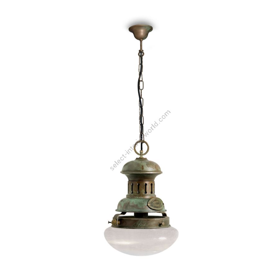 Indoor pendant lamp / Aged brass finish / cm.: 101 (H1+H2) x 30 x 30 / inch.: 39.76 (H1+H2) " x 11.81" x 11.81"