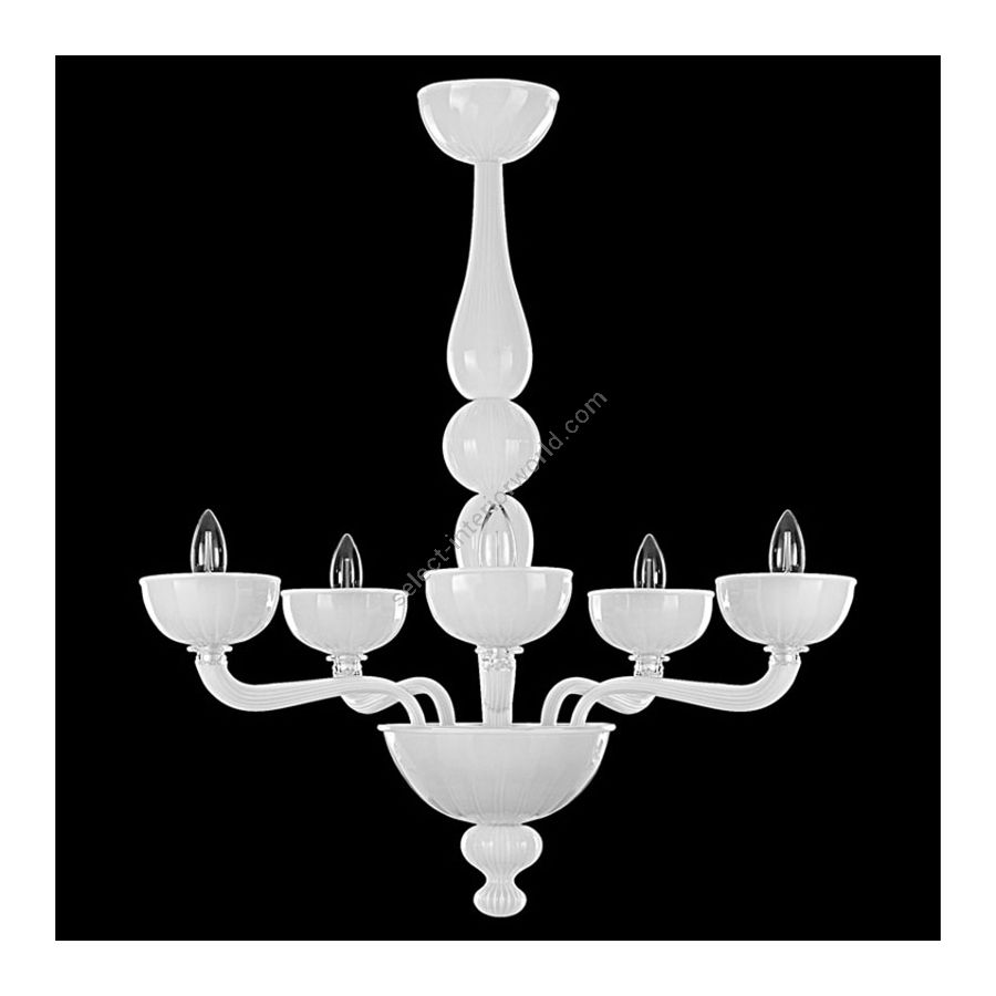 White Glass / 5 lights (cm.: 80 x 70 x 70 / inch.: 31.49" x 27.55" x 27.55")