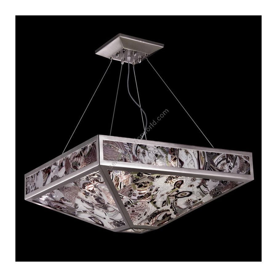 Brushed Nickel Finish / Glass plates with murrine