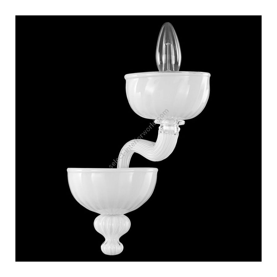 White Glass / 1 light (cm.: 25 x 15 x 25 / inch.: 9.84" x 5.91" x 9.84")