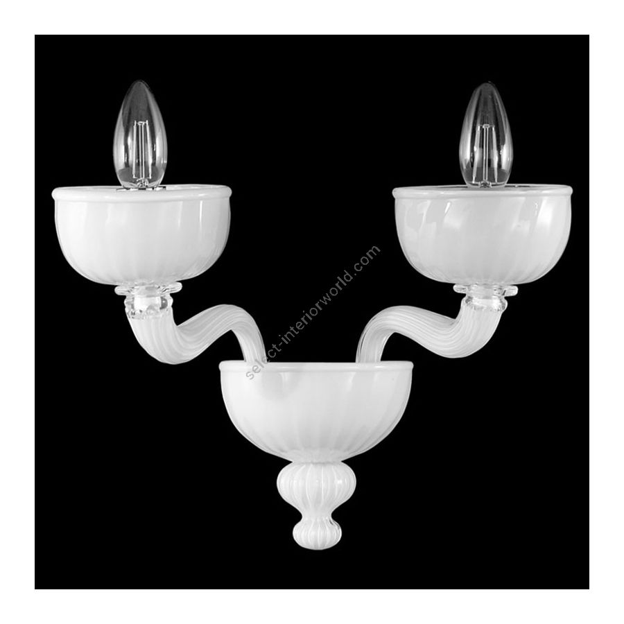 White Glass / 2 lights (cm.: 25 x 30 x 25 / inch.: 9.84" x 11.81" x 9.84")
