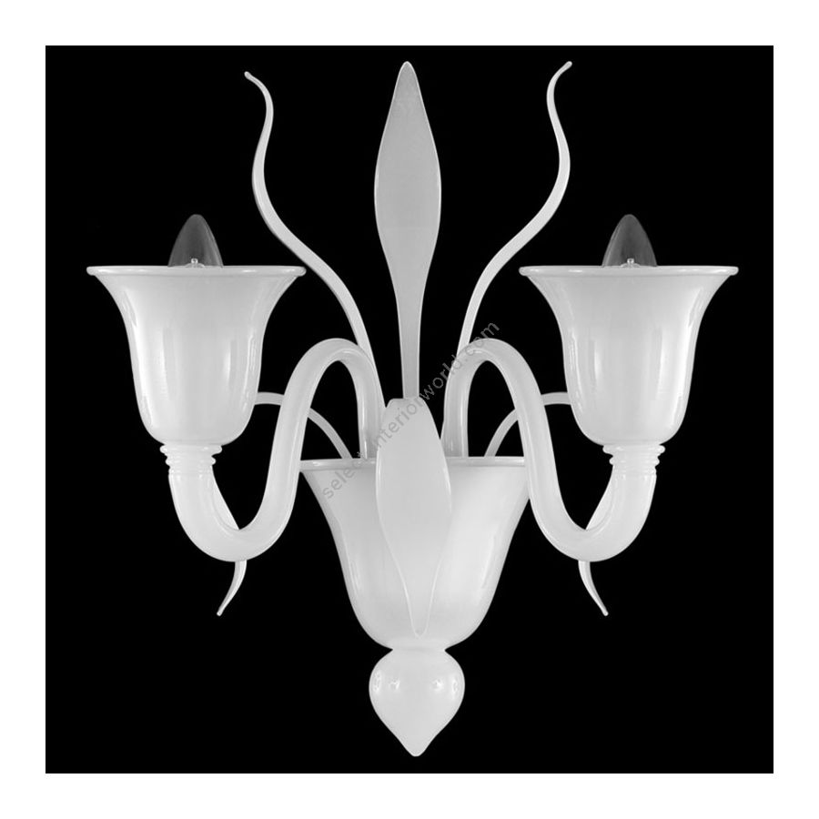 White Silk Glass / 2 lights (cm.: 40 x 35 x 30 / inch.: 15.75" x 13.78" x 11.81")