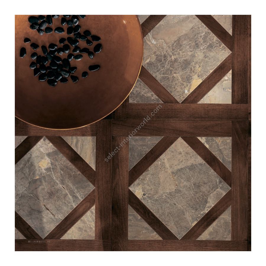 Wood Finish: Walnut; Marble Finish: Grey