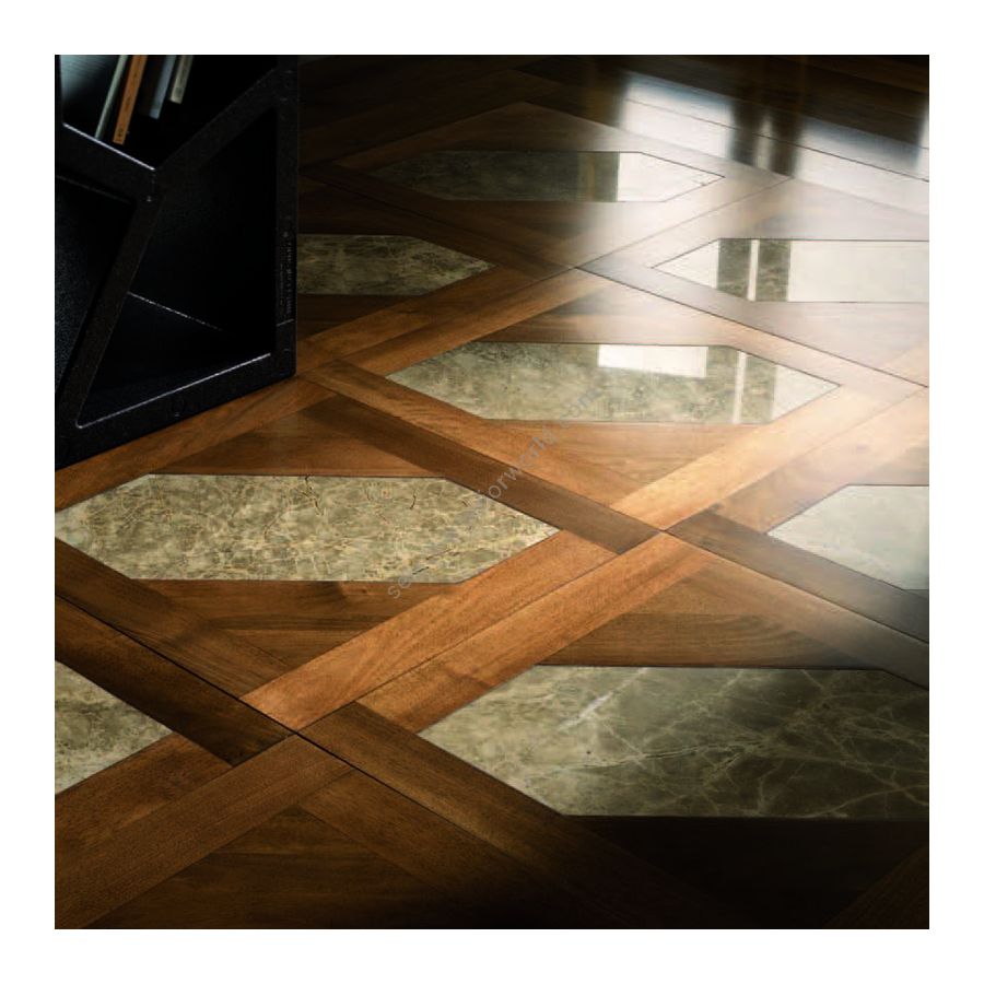 Wood Finish: Walnut; Marble Finish: Grey