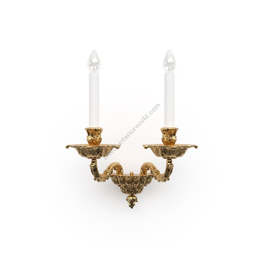 Luxurious Wall Lamp / Historic Design / 24k Gold Plated finish / 2 candles