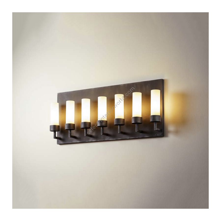 Wall lamp / Iron nature finish / Opal frosted glass