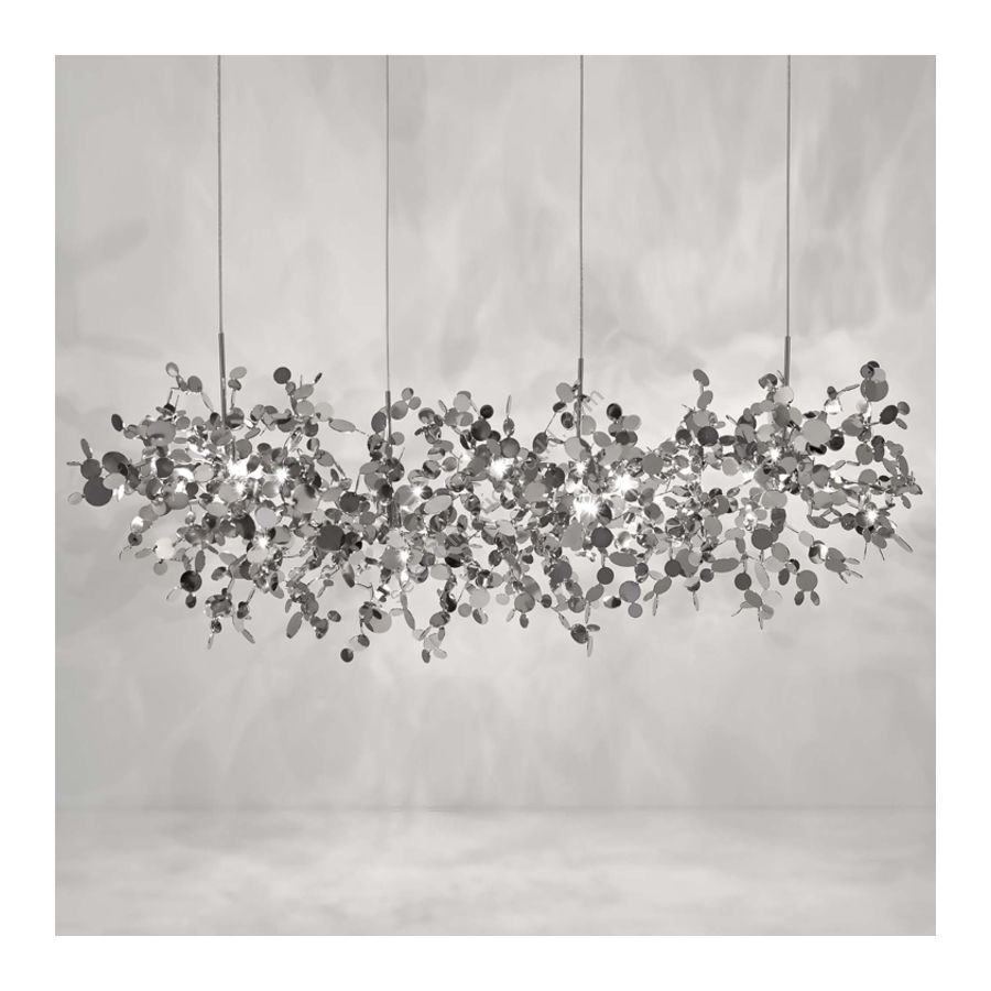 Suspension lamp / Stainless Steel finish / cm.: 190 x 125 x 40 / inch.: 74.8" x 49.2" x 15.7"