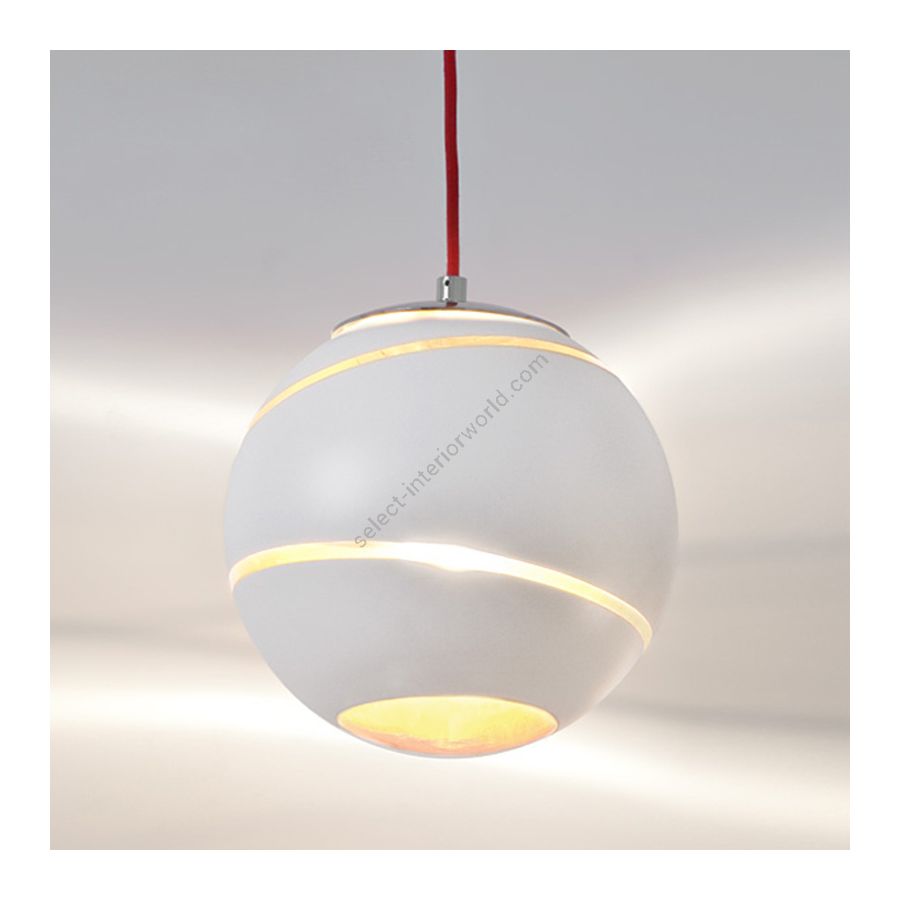 Suspension lamp / White - Gold glass colour