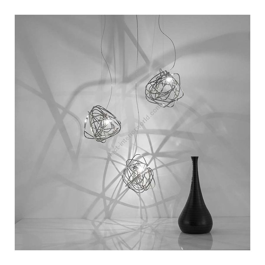 Nickel finish / cm.: 190 (H1/30+H2/160) x 30 x 30 / inch.: 74.80" (H1/11.81+H2/62.99) x 11.81" x 11.81"