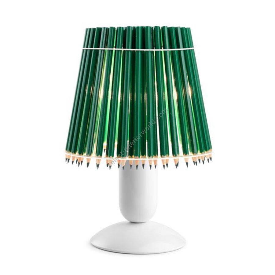 Green colour lampshade / White stand