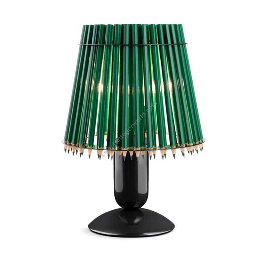 Green colour lampshade / Black stand