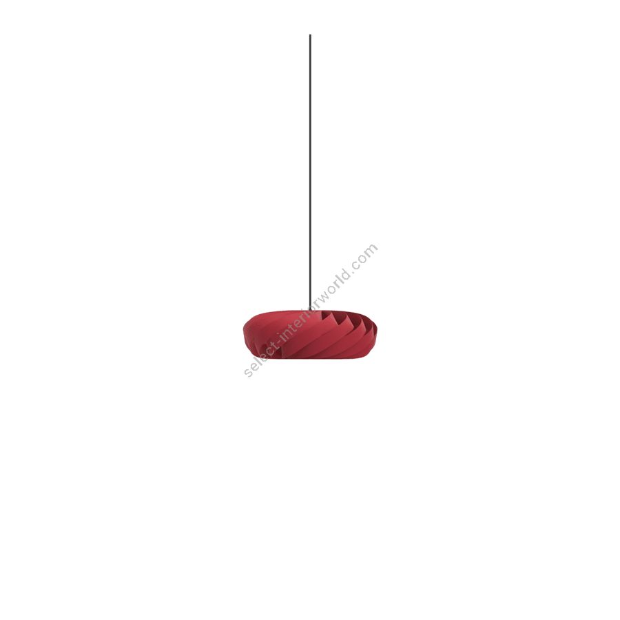 Pendant lamp / Red finish / Birch material / cm.: (H1) 18 x D 40 / inch.: (H1) 7.09" x D 15.75"