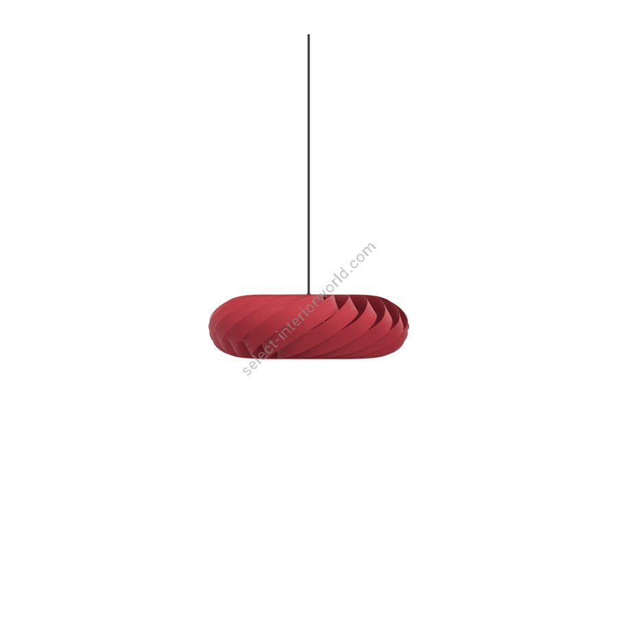 Pendant lamp / Red finish / Birch material / cm.: (H1) 20 x D 60 / inch.: (H1) 7.87" x D 23.62"