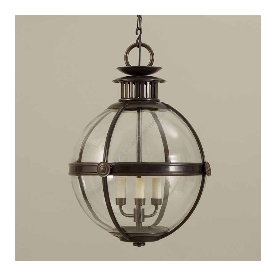 Lantern / Bronze finish / Hand-blown glass sphere / 3 lights