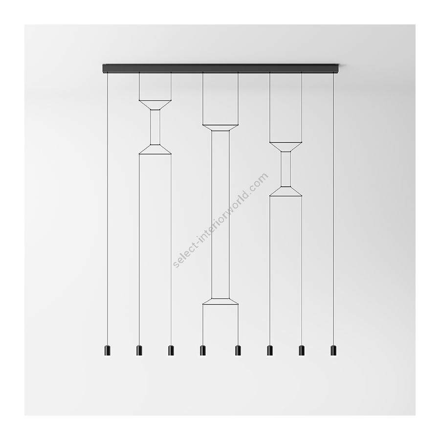 Hanging lamp / Black finish / 8 led bulbs